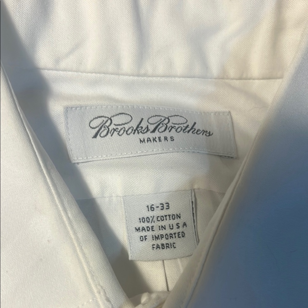 Vintage Brooks Brothers White Cotton Shirt MADE IN THE USA